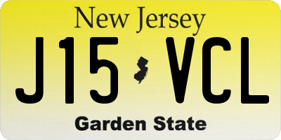 NJ license plate J15VCL