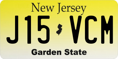 NJ license plate J15VCM