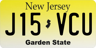 NJ license plate J15VCU