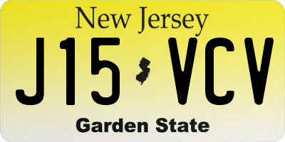 NJ license plate J15VCV