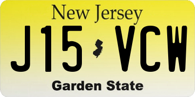 NJ license plate J15VCW
