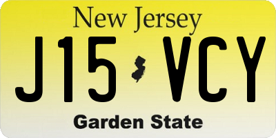 NJ license plate J15VCY