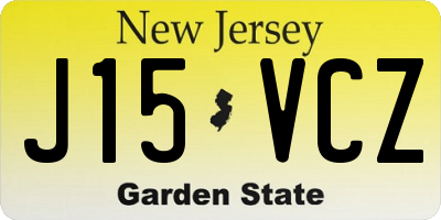 NJ license plate J15VCZ
