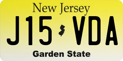 NJ license plate J15VDA