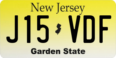 NJ license plate J15VDF