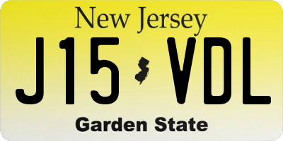 NJ license plate J15VDL
