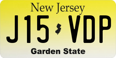 NJ license plate J15VDP