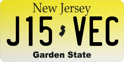 NJ license plate J15VEC
