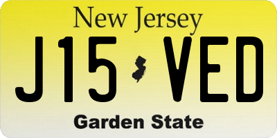 NJ license plate J15VED