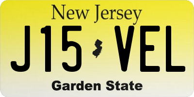 NJ license plate J15VEL