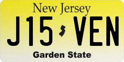 NJ license plate J15VEN