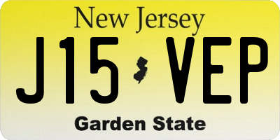 NJ license plate J15VEP