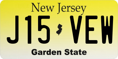 NJ license plate J15VEW
