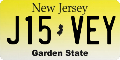 NJ license plate J15VEY