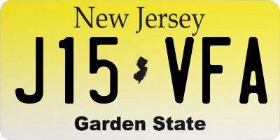 NJ license plate J15VFA