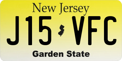 NJ license plate J15VFC