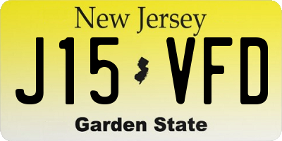 NJ license plate J15VFD