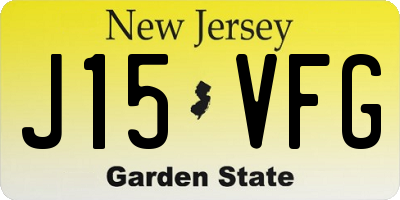 NJ license plate J15VFG