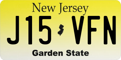 NJ license plate J15VFN