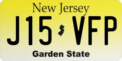 NJ license plate J15VFP