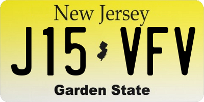 NJ license plate J15VFV