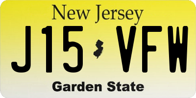 NJ license plate J15VFW