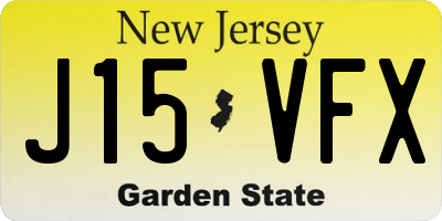 NJ license plate J15VFX