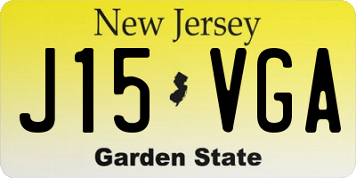 NJ license plate J15VGA