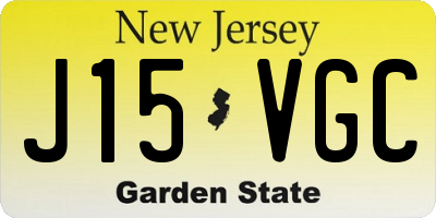 NJ license plate J15VGC