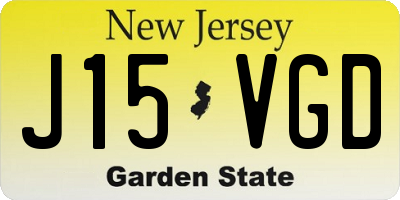 NJ license plate J15VGD