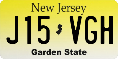 NJ license plate J15VGH