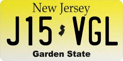 NJ license plate J15VGL