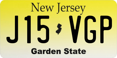 NJ license plate J15VGP
