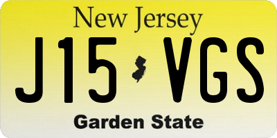 NJ license plate J15VGS
