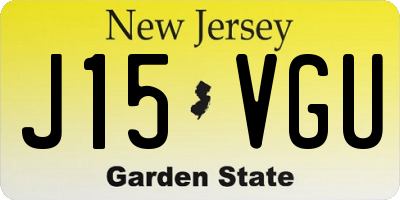 NJ license plate J15VGU