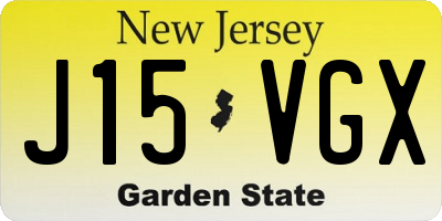 NJ license plate J15VGX