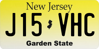 NJ license plate J15VHC