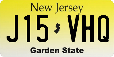 NJ license plate J15VHQ