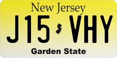 NJ license plate J15VHY