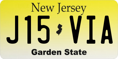 NJ license plate J15VIA