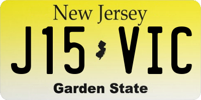 NJ license plate J15VIC
