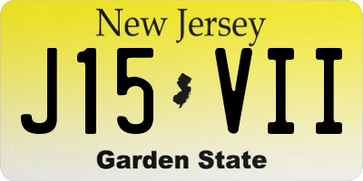 NJ license plate J15VII
