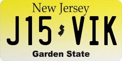 NJ license plate J15VIK
