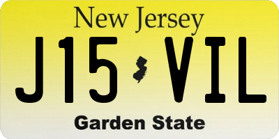 NJ license plate J15VIL