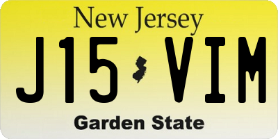 NJ license plate J15VIM