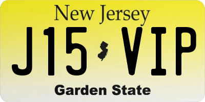 NJ license plate J15VIP