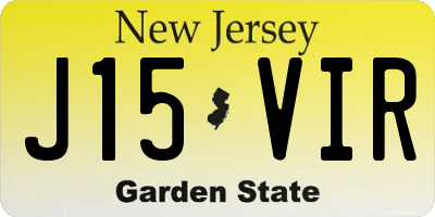 NJ license plate J15VIR