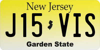 NJ license plate J15VIS