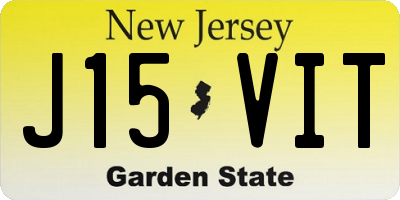 NJ license plate J15VIT