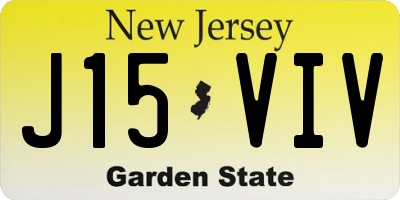 NJ license plate J15VIV
